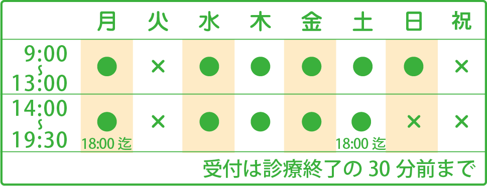 診察案内スケジュール